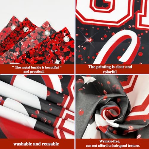 Image of Large Congrats Class of 2026 Banner Red Backdrop Graduation 2026 Yard Sign for Graduation Party Supplies Graduation Decorations 2026(Red)