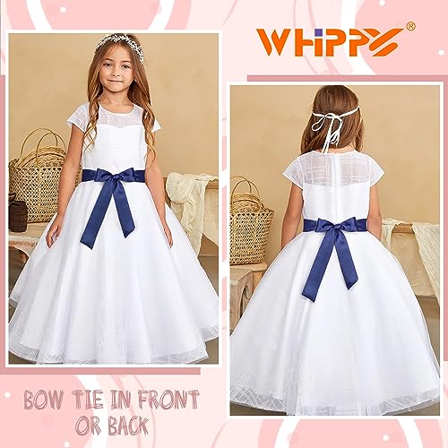 WHIPPY Sash Belt for Girls Dress Kids Long Waist Belts for Wedding Party 2'' Wide2
