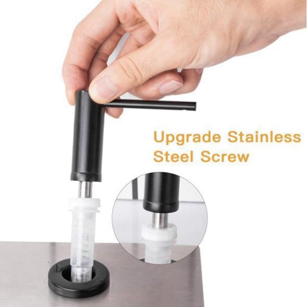 Hopbucan Soap Dispenser for Kitchen Sink Brushed Stainless Steel Countertop Pump Hand Lotion Built in Bottlend Easy Install Easy to Use Silver - Image 4