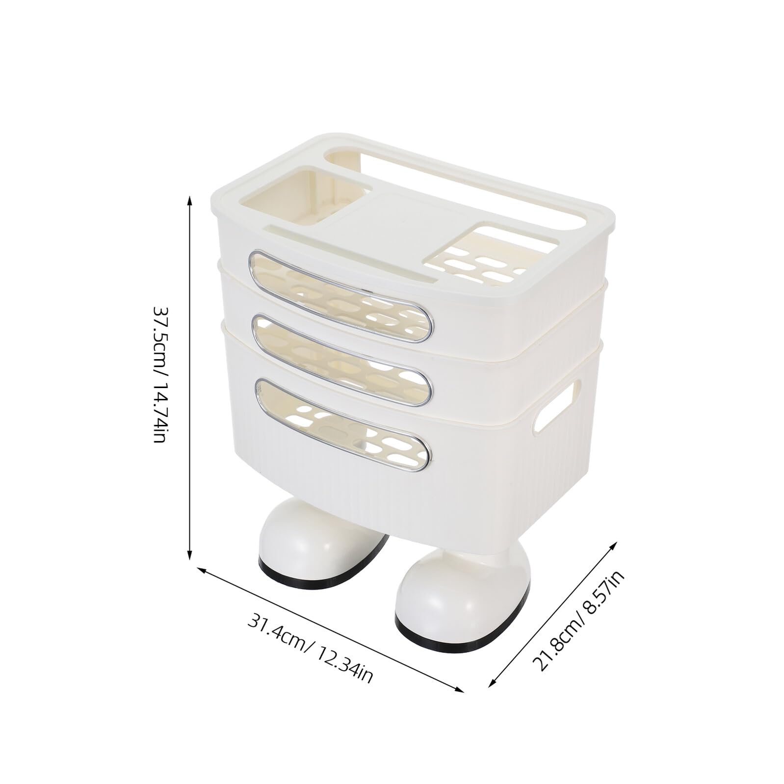 Scatola di Archiviazione per Router Bianco in Materiale Pp 3 Livelli, Soluzione Versatile e Salvaspazio per Gestione Cavi per Ufficio e Camera da Letto