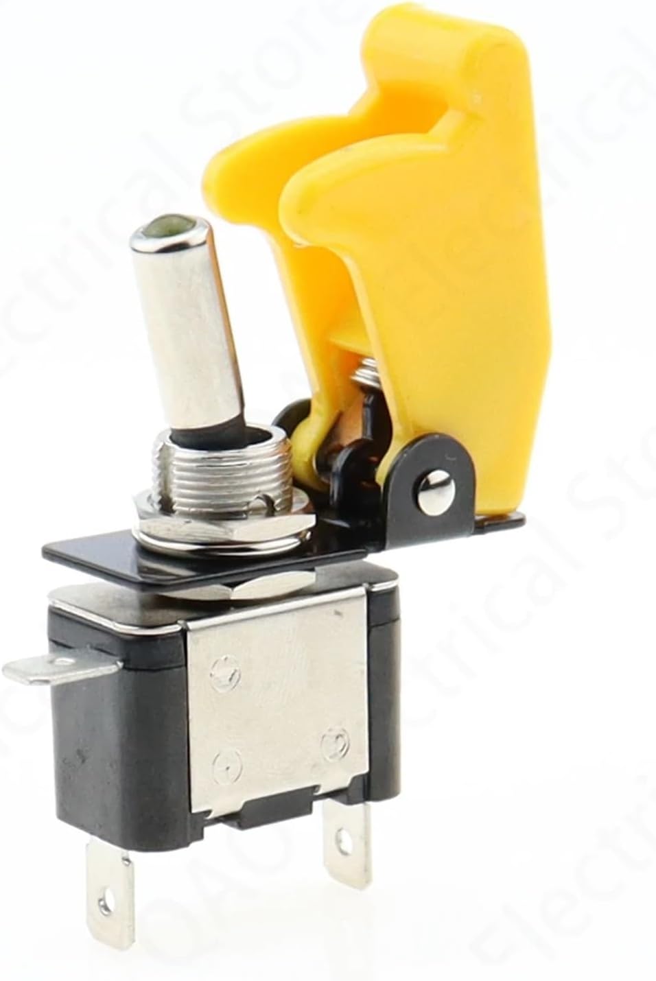 Auto Car Boat Truck Illuminated Led Toggle Switch with Aircraft Flip Up Cover Guard Yellow 12V20A