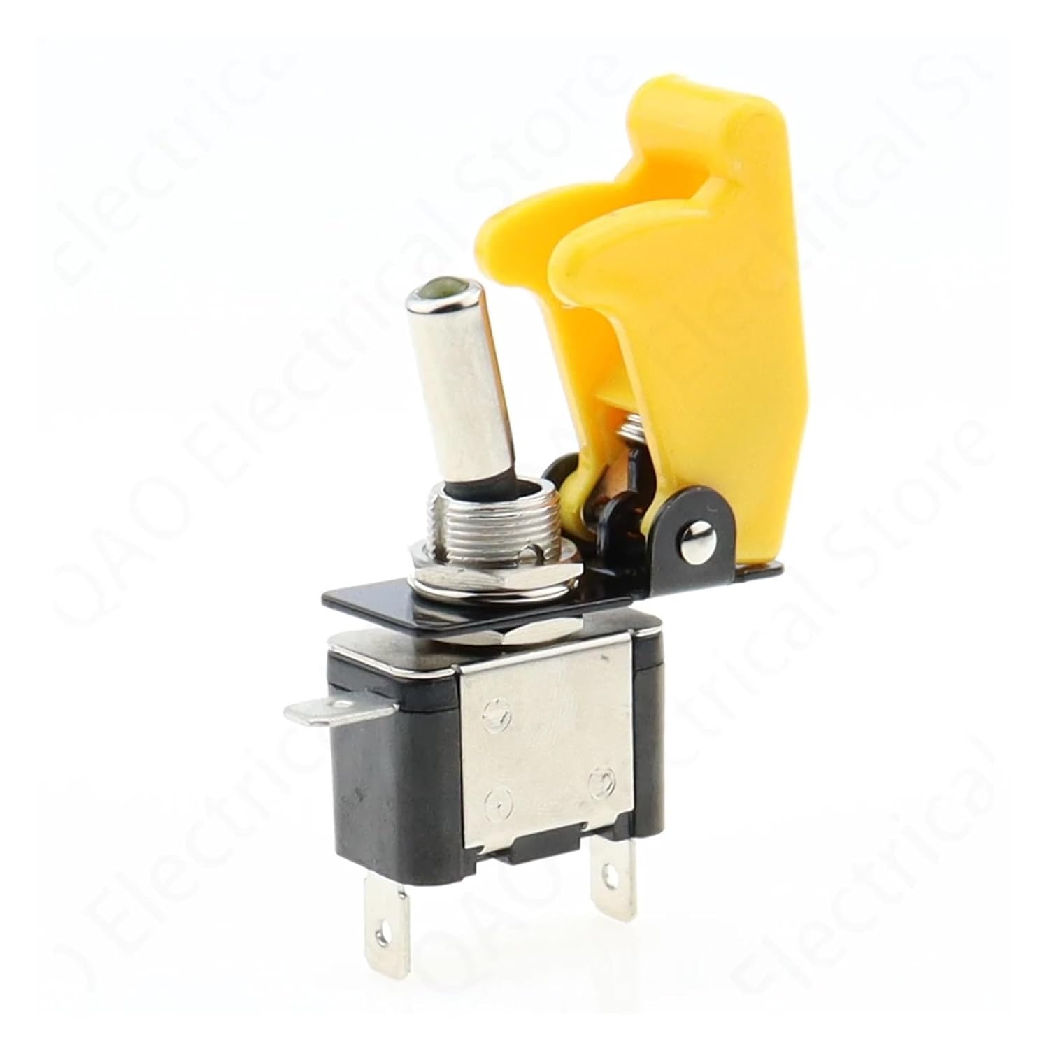 Auto Car Boat Truck Illuminated Led Toggle Switch with Aircraft Flip Up Cover Guard Yellow 12V20A