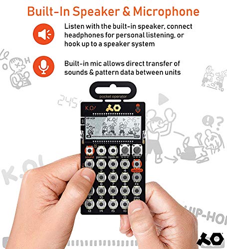 Teenage Engineering PO-33 Pocket Operator KO Sampler/Sequencer Bundle with Samson SR350 Over-Ear Closed-Back Headphones, Blucoil 3-Pack of 7" Audio Aux Cables, and 4 AAA Batteries - Thumbnail 4