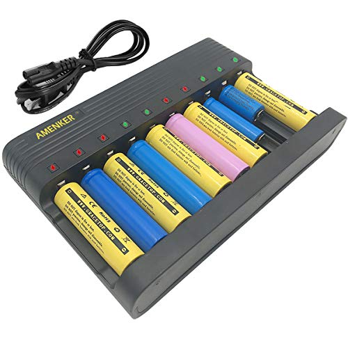 18650 Battery Charger 10 Bay- Upgraded Smart 18650 Charger for 3.7V Li-ion TR