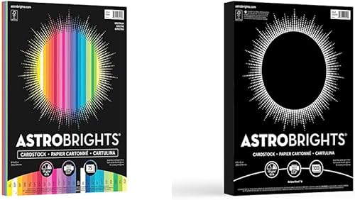 Astrobrights Cartulina de colores, 8.5 x 11 pulgadas, 65 libras 6.21 ozm, surtido de 25 colores Spectrum", 75 hojas (80944-01) y papel Neenah