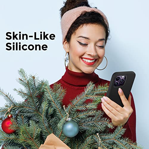 Mkeke For Iphone 14 Pro Case For Magsafe, Soft Silicone Rubber Phone Cases For Apple Iphone 14 Pro With Built-In Magnets And Microfiber Lining For More Protection - Black #TOP6