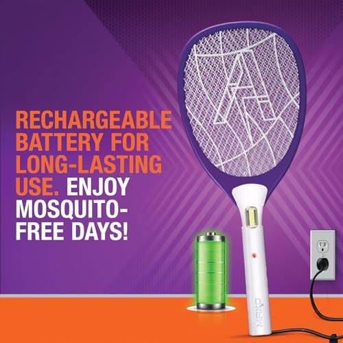 Image of Maxo Anti Mosquito Racquet with 2-watt LED Light | Light-Weight Instant & Effective Mosquito Control Bat for a Safer Home | 350 maH Long Life Battery | Warranty: 6 Months Warranty