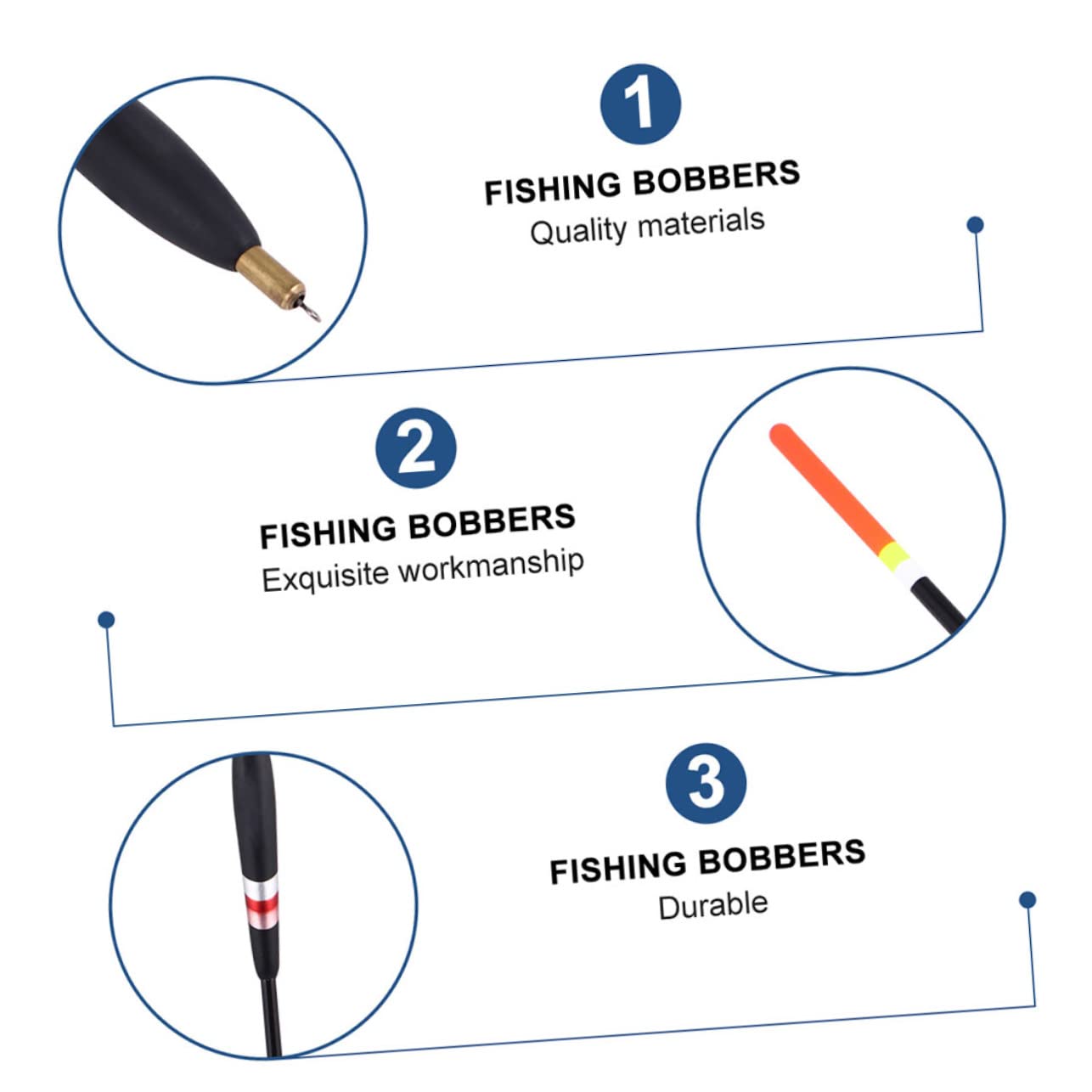 SUPVOX 4 Set di Galleggianti da Pesca Confezione da 12 in Legno Attrezzatura da Lago Esca per Carpe Accesso alla Pesca 12 Pezzi*4