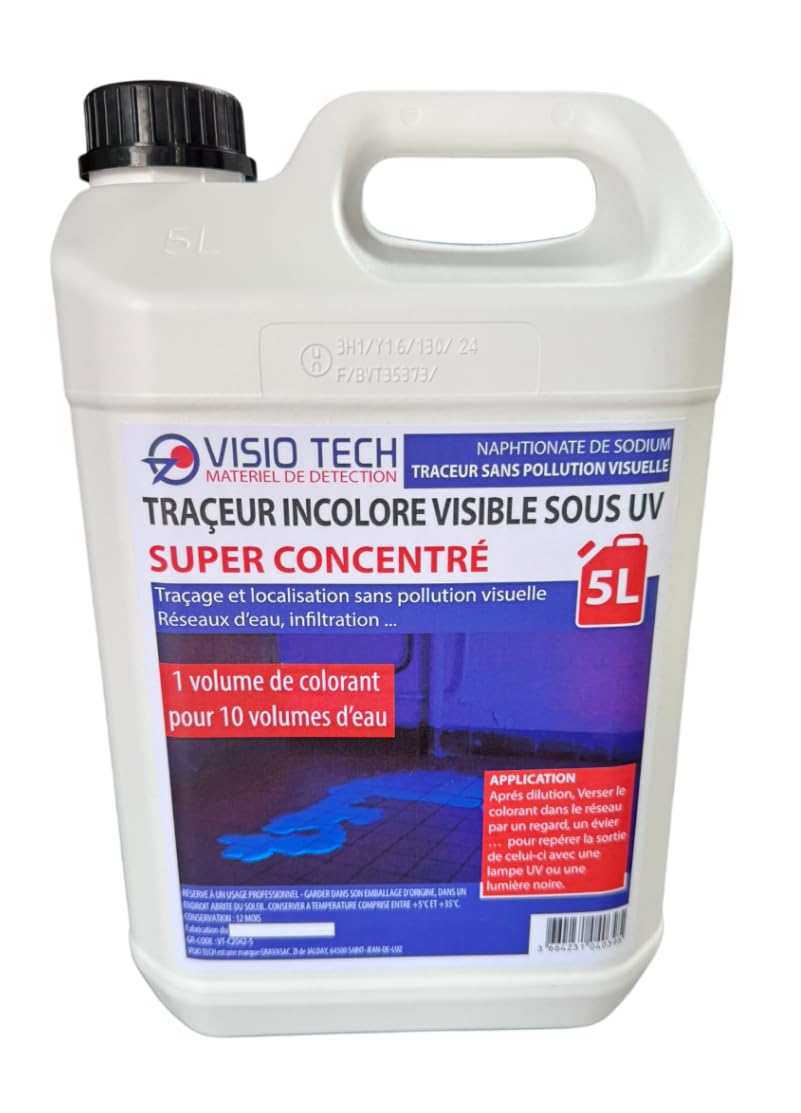 Traceur incolore Super Concentré visible sous UV - 5L