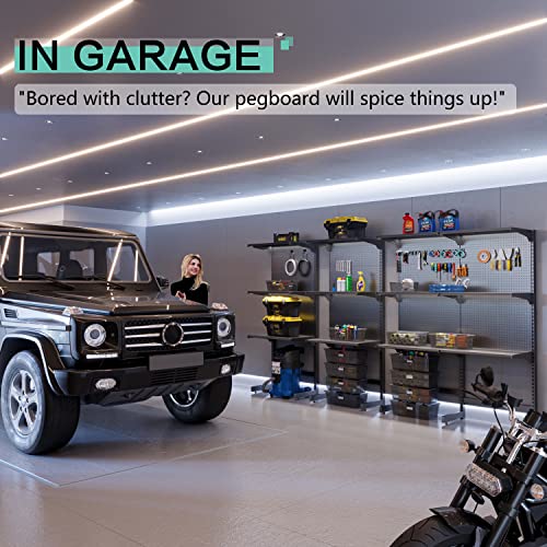 Jwx Ddb Gaming Standing Shelf Units, 30‘’ Home Office Cabinets With Metal Pegboard And 15 Pieces Organizer Tool Holders #TOP3