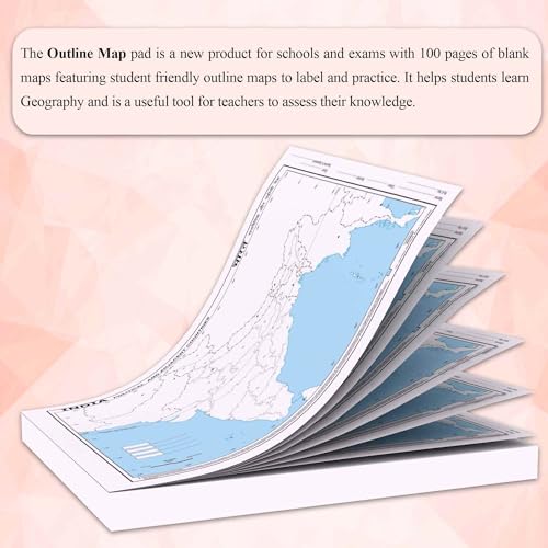 Image of BIG - 100 INDIA POLITICAL OUTLINE MAP FOR SCHOOL and BIG - 100 INDIA PHYSICAL OUTLINE MAP FOR SCHOOL | Combo of 2
