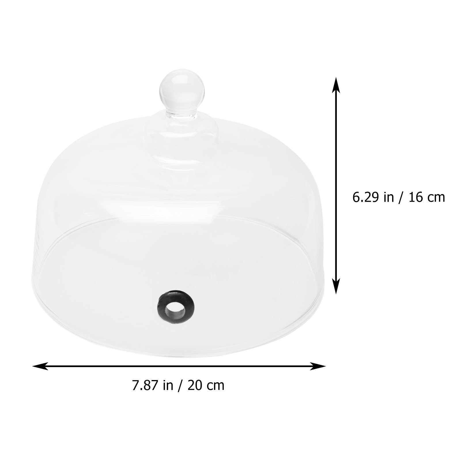 Cloche en Verre Alimentaire Transparente L, Dôme 30 Cm pour Gâteau, Couvercle Alimentaire Sécurisé pour Restaurant et Présentation Pâtisserie