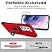 SunStory Phone Case for Samsung Galaxy S21 Ultra 5G Case with HD Screen Protector & Slide Camera Cover & Rotated Ring Kickstand, [Military-Grade] [2 in 1] Phone Case for Galaxy S21 Ultra 6.8'', Red