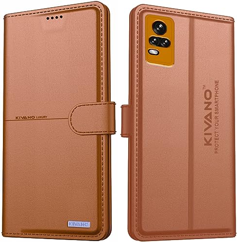 Image of KIVANO Compatible with Vivo Y73 Flip Cover | Leather Finish | Inside Pockets & Inbuilt Stand | Shockproof Wallet Style Magnetic Closure Back Cover Case