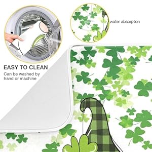 St Patrick's Day Gnomes Dish Drying Mat for Kitchen Counter Shamrock Clovers Microfiber Drying Mats Absorbent Reversible Dish Pad Draining Mats for Countertop Coffee Mats Medium 16x18 inch Gift St Patricks Day Gnomes Dish Drying Mat for Kitchen Counter Shamrock Clovers Microfiber Drying Mats Absorbent Reversible Dish Pad Draining Mats for Countertop Coffee Mats Medium 16×18 inch Gift