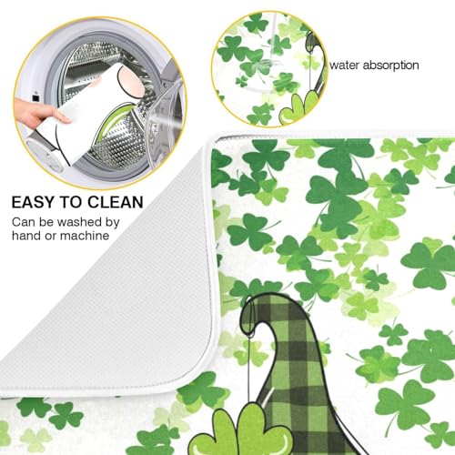 St-Patricks-Day-Gnomes-Dish-Drying-Mat-for-Kitchen-Counter-Shamrock-Clovers-Microfiber-Drying-Mats-Absorbent-Reversible-Dish-Pad-Draining-Mats-for-Countertop-Coffee-Mats-Medium-16×18-inch-Gift St Patricks Day Gnomes Dish Drying Mat for Kitchen Counter Shamrock Clovers Microfiber Drying Mats Absorbent Reversible Dish Pad Draining Mats for Countertop Coffee Mats Medium 16×18 inch Gift