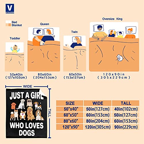 Image of Dog Blanket Puppy Plush Gift for Girls Kids Dogs Animals Lover Throws Comfy Lightweight Quilt Cute Puppies Pet Sheet Soft Flannel Blankets for Couch Chair Halloween Christmas-60x80 Inches