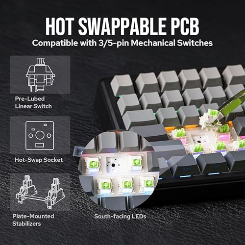 Aula F75 MAX 75% Layout Mechanical Gaming Keyboard, Gray - Image 6