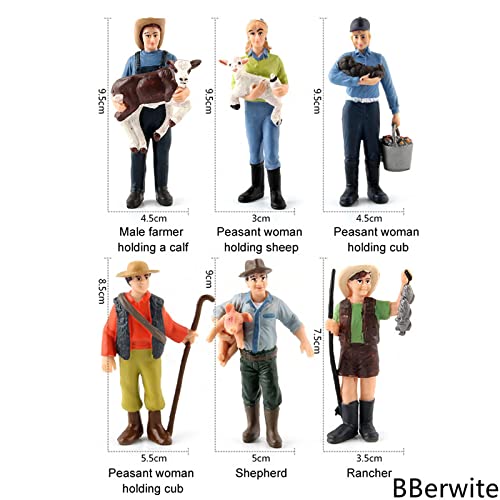 Bberwite 16Pcs Little Farmer People Figures Realistic Hand Painted Farmer People Figurines Plastic Farm Keeper Figurines Preschool Educational Learn Cognitive Christmas Toys For Kids #TOP6