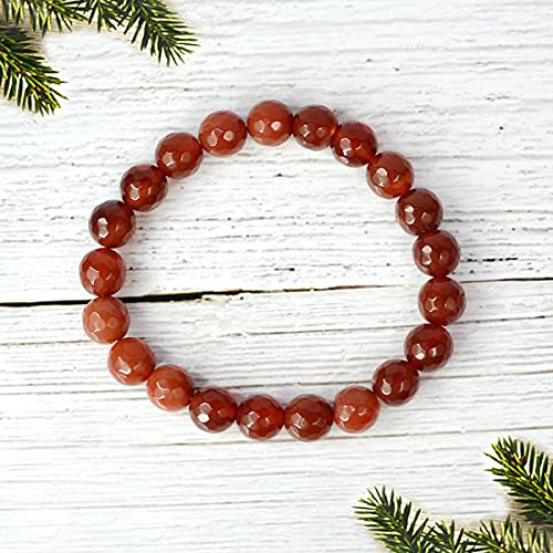Image of Reiki Crystal Products Certified Natural Crystal Stone Diamond Cut /Faceted 10 mm Beads Bracelet for Men & Women | Reiki Charged Gemstone Jewellery | Multiple Stone Variants Available