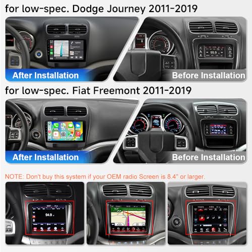 Image of ASURE 8core 4+64G Android 15 Car Stereo Radio for Dodge Journey 2011-2019 | Wireless CarPlay & Android Auto,9 inch 1280x800 HD, Bluetooth 5, WiFi, GPS navigation Head Unit, Plug & Play, SWC, Camera