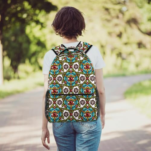 Sac à dos d'école pivoine rose multicolore de 29.4x20x40cm pour ado - 6