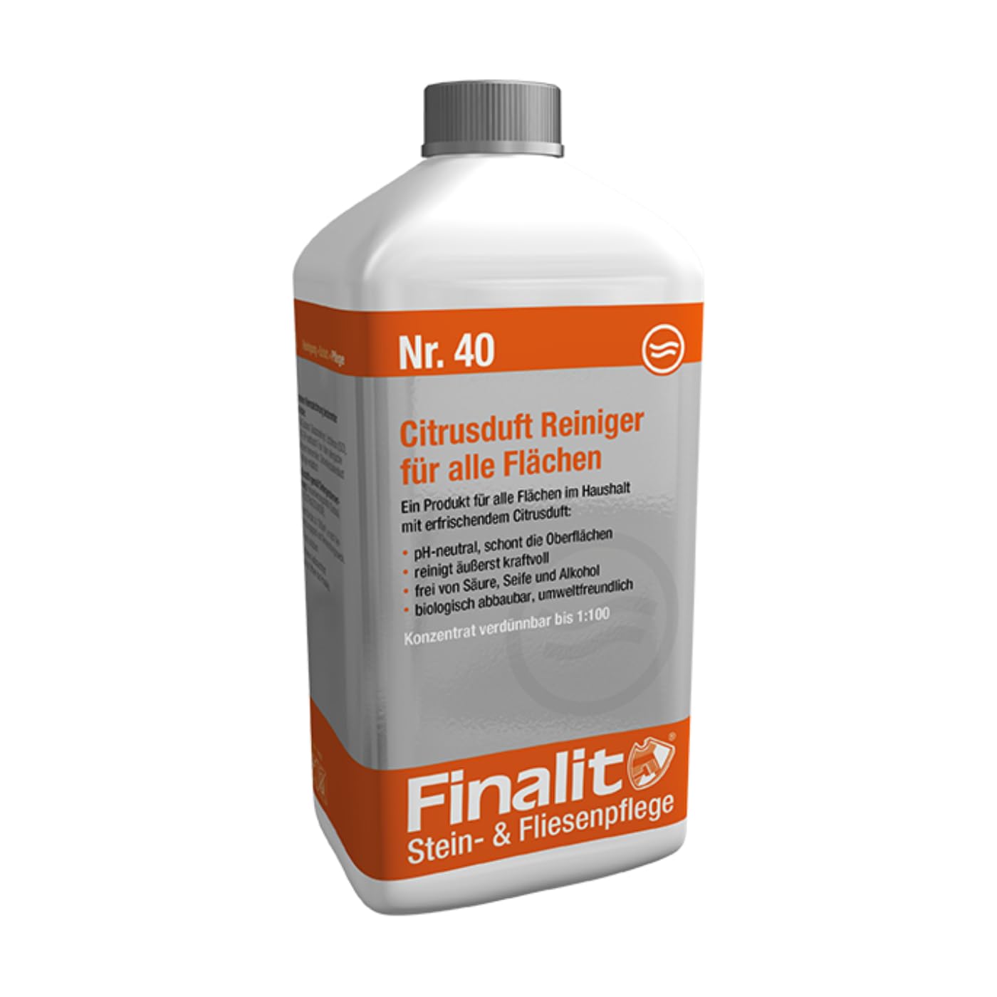 Finalit Nr. 40 Citrusduft Reiniger (pH-neutral) | 1x 1L | Nachhaltiger Universalreiniger für Haushalt & Steinflächen | Geeignet für alle Materialien und Oberflächen im Haushalt