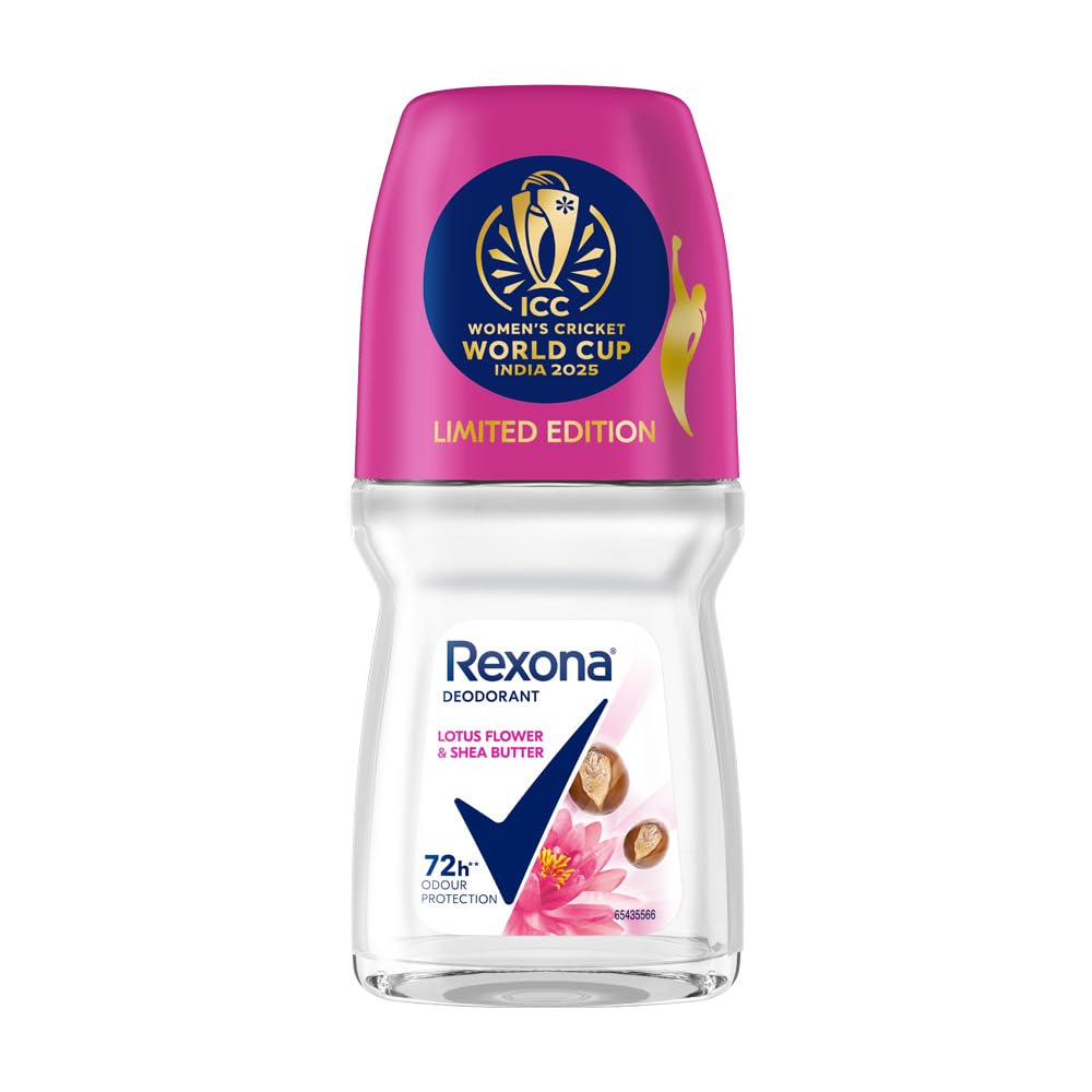 Rexona Lotus Flower & Shea Butter Antiperspirant Roll-On | for Women | 12-HSA & Glycerin| 72H Odour Protection| Limited Edition Pack - ICC Women’s Cricket World Cup India 2025 |50 ML-picture-36