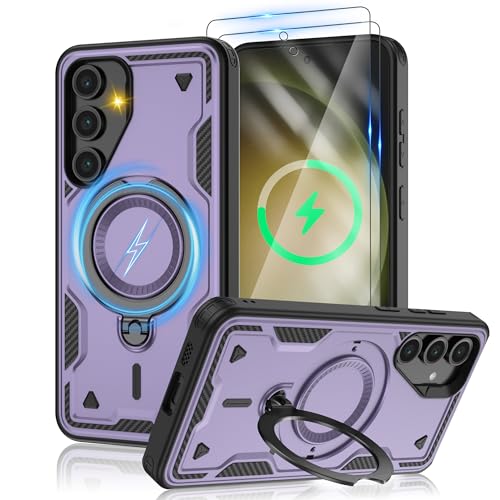Coque Samsung S23 MagSafe violette avec 2 verres trempés HD