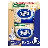Tempo Feuchte Toilettentücher Sanft & Pflegend - Megapack - 16 Packungen mit je 42 Tüchern - Duo Packs - mit natürlicher Kamille - Toilettenpapier, dermatologisch getestet & pH-hautneutral