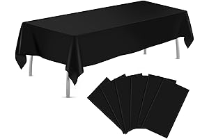 Black Plastic Table Covers for 6 Foot Tables Disposable