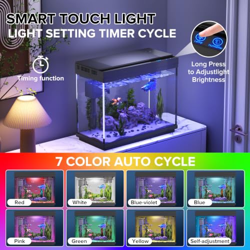 Image of Vehipa 2.4 Gallon Fish Tank Aquarium Starter Kit