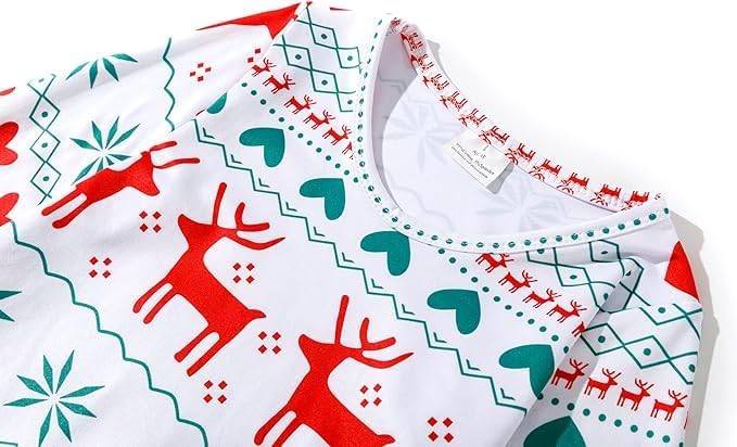 Toddler Girls Nightgowns Elk Pattern Sleepwear Night Dress Pajamas 2-8Y3