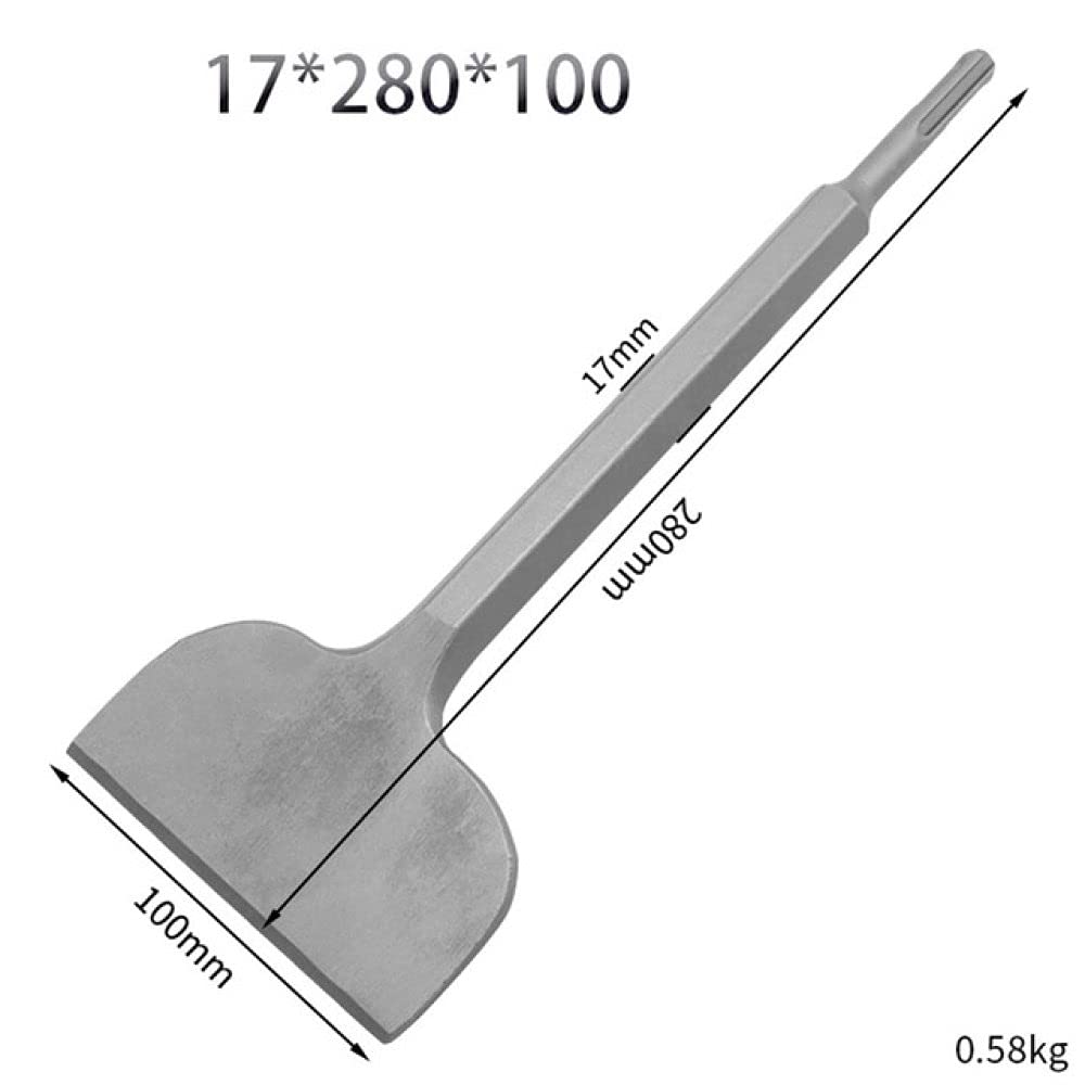 Martillo eléctrico Cincel Vástago redondo Dos hoyos Dos ranuras Cincel curvo Pala Pared Taladro de impacto de hormigón Codo Cincel de ensanchamiento, redondo 17x280x100mm