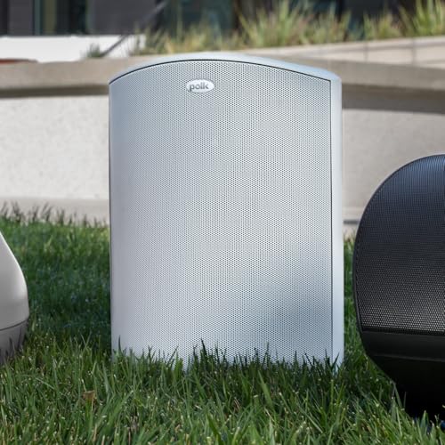 Image of Polk Audio Atrium 8 Outdoor Speaker with Powerful Bass (Each, White), All-Weather Durability, Broad Sound Coverage, Speed-Lock Mounting System