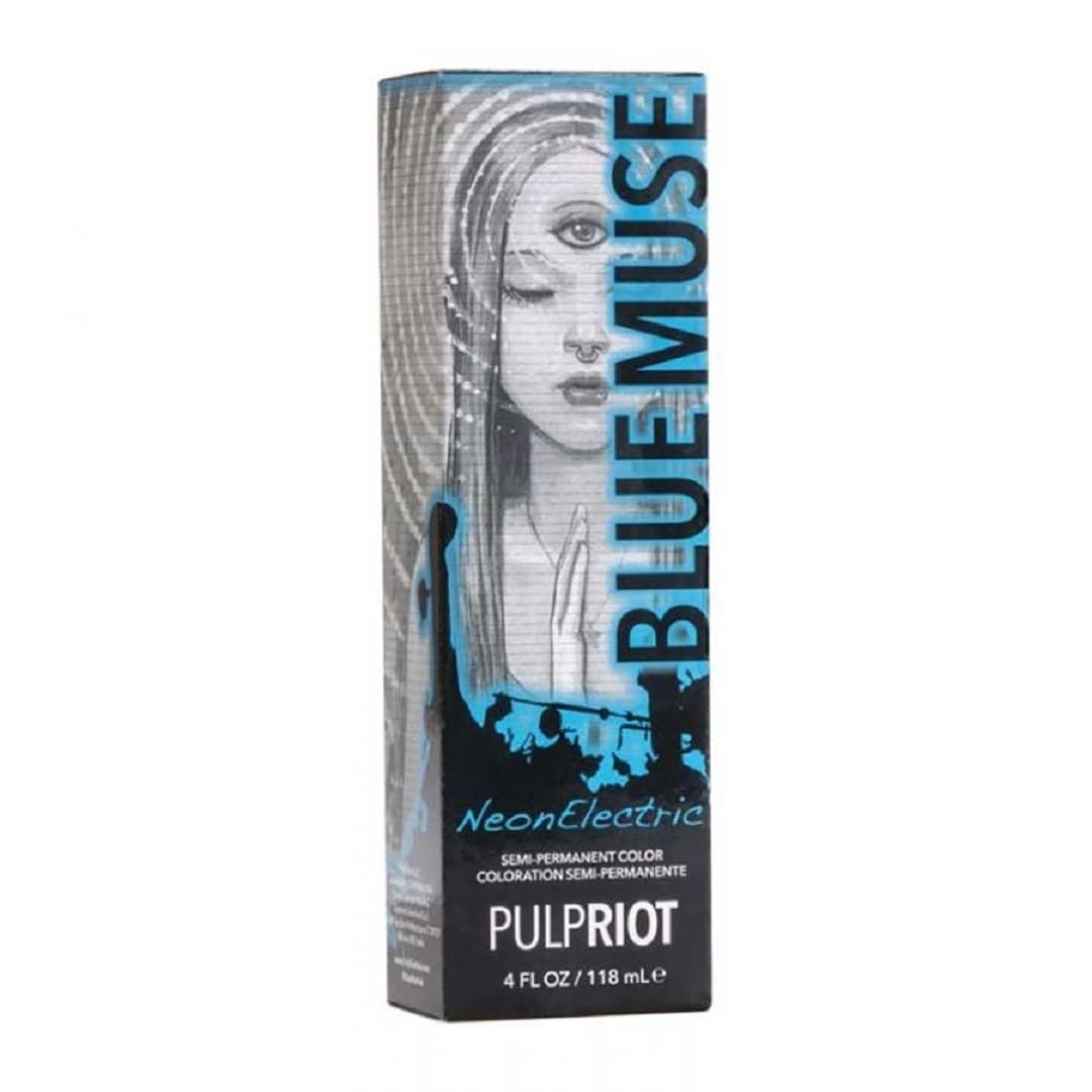 Pulp Riot Semi-Permanent Neon Electric Hair Color 4oz- BLUE MUSE
