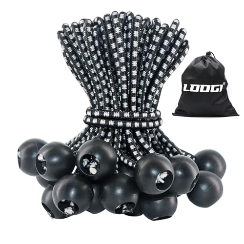 LOOGI Spanngummis mit Kugel 25 Stück, Planenspanner mit Kugel 15cm, Gummispanner Zeltgummis Expanderschlingen Gummischlaufen für Planen Zelt Banner LOOGI Spanngummis mit Kugel 25 Stück, Planenspanner mit Kugel 15cm, Gummispanner Zeltgummis Expanderschlingen Gummischlaufen für Planen Zelt Banner