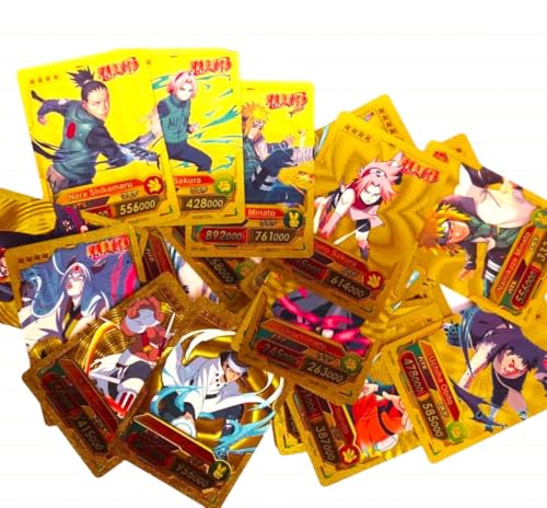 Image of Ultimate Ninja Cards - 55PCS Naruto Anime Collectible Set | Glossy Premium Trading Cards Featuring Iconic Characters | Gift-Ready Pack for Boys, Girls & Otaku Fans (Naruto Gold)
