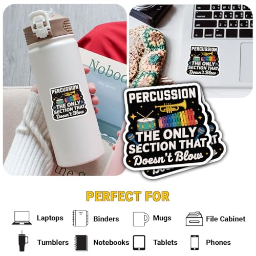 Pack de 3 calcomanías de percusión con frase divertida para baterías y xilófonos 4