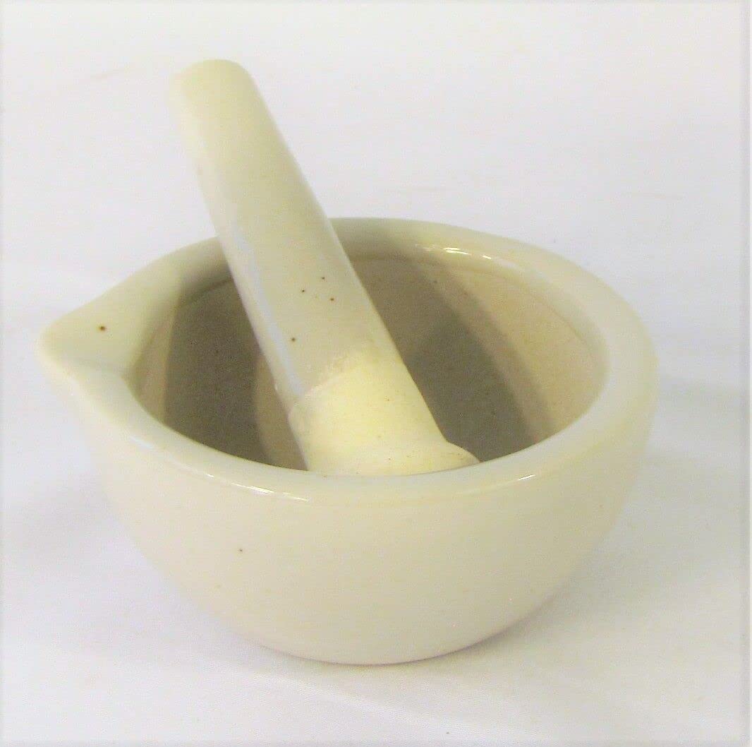 Porcelain Mortar and Pestle, Diameter 60 mm (2.4
