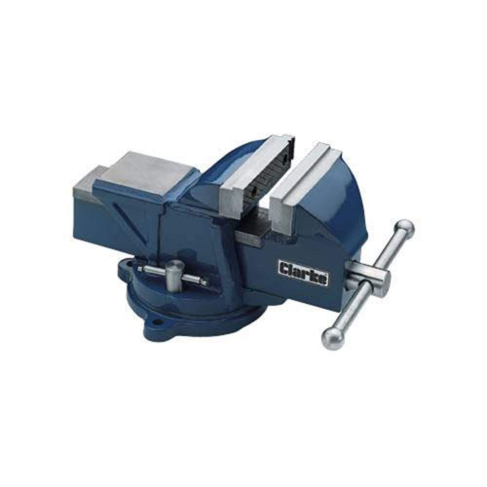 Clarke International Blue Metalwork Swivel Bench Vice 4" 100Mm