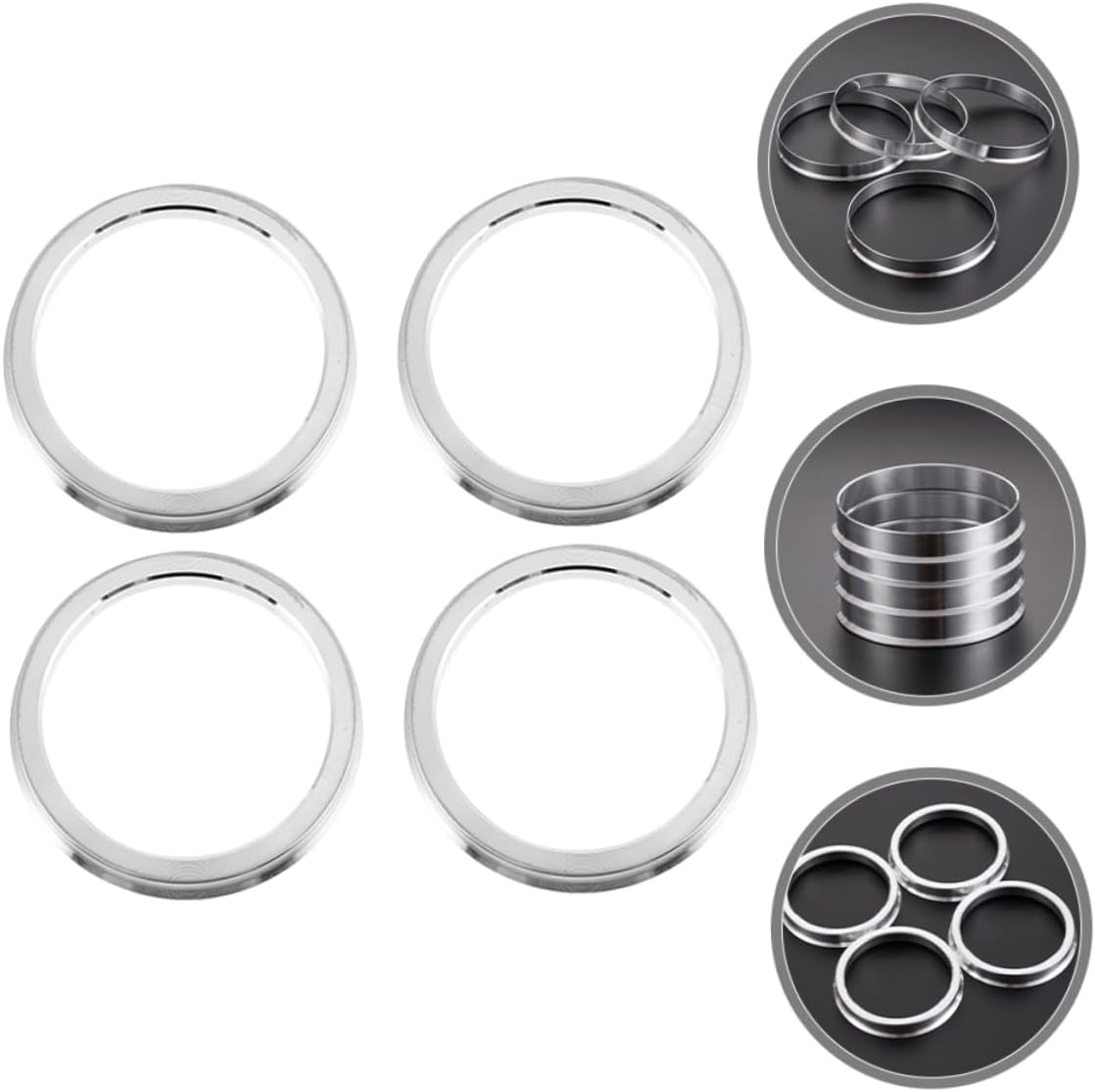 4pcs Hub Centric Rings for Vehicles Wheel Center Adapters Hub Bore Spacers Smooth Vibration Control Stable Fit for Enhanced Ride Quality