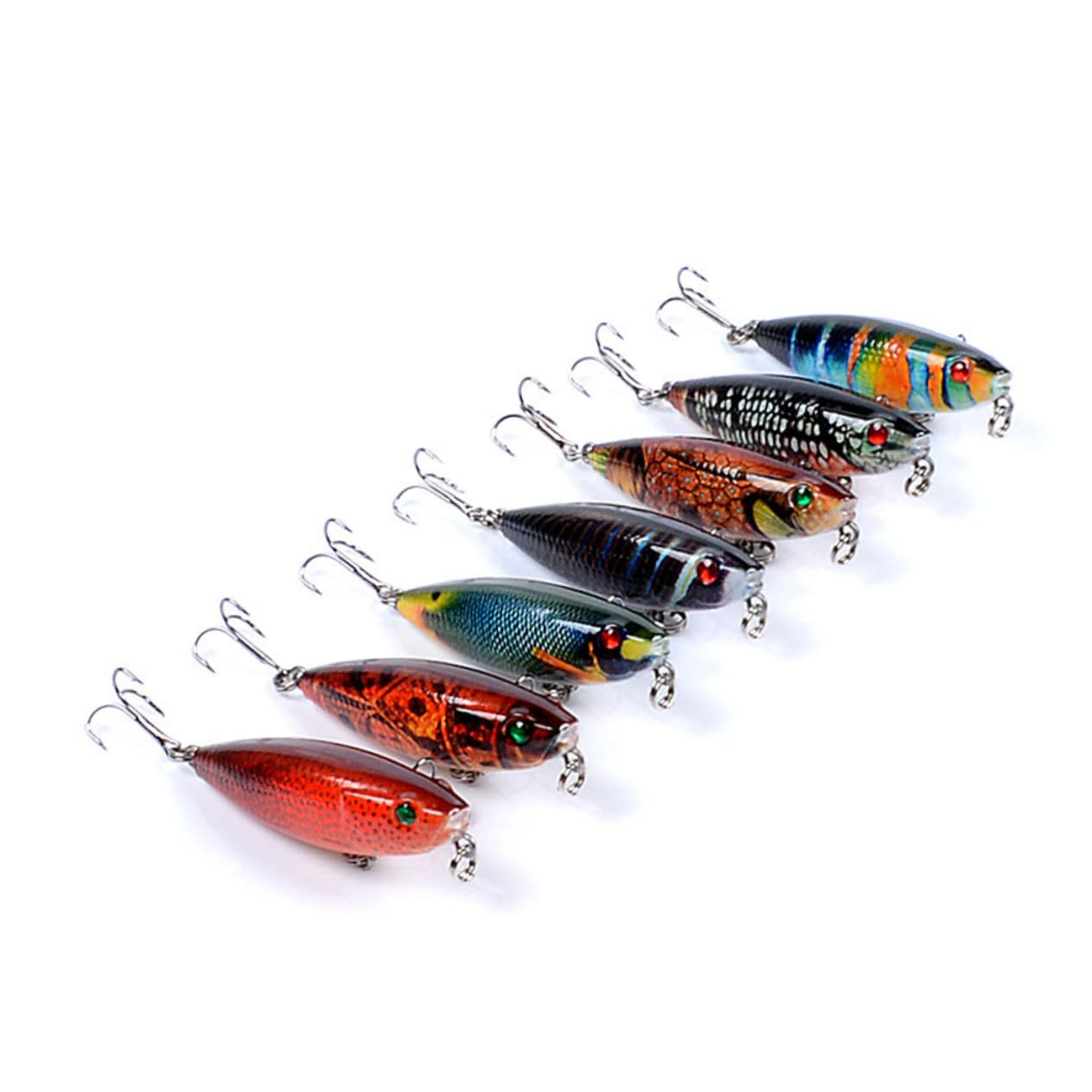 Leurres Swimbaits Réalistes pour La Pêche Bar Leurres Kit De Leurres Matériel De Pêche Rigide Appâts Crayon avec Triples Puissants Appâts Flottants