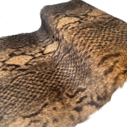 Artificial Shaggy Faux Fur Fabric Brown Snakeskin | Camera Floor Chair Cover Seat Cushion for Any DIY Craft | Rectangular Patch Costume | Plush Crafting SewingCostume | Plush Crafting Sewing
