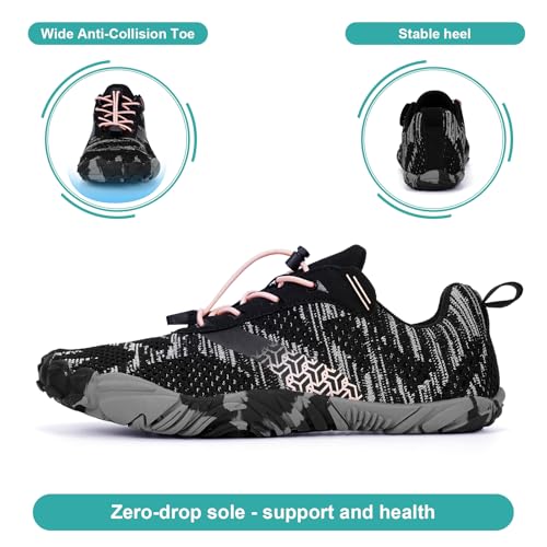 Image of Hike Footwear Barefoot Shoes, Pro Barefoot Shoes Women Men, Athletic Hiking Shoes, Minimalist Water Shoes Breathable Quick Dry Zero Drop Trail Running Shoes with Non-Slip Sole & Wide Toe Box