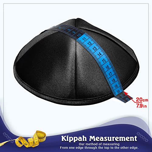 Image of Pack of 10 or 30-Pcs - Hq 19 /20CM Satin Kippah for Men & Boys, Yamaka Hat Designed in Israel - Kippot Bulk