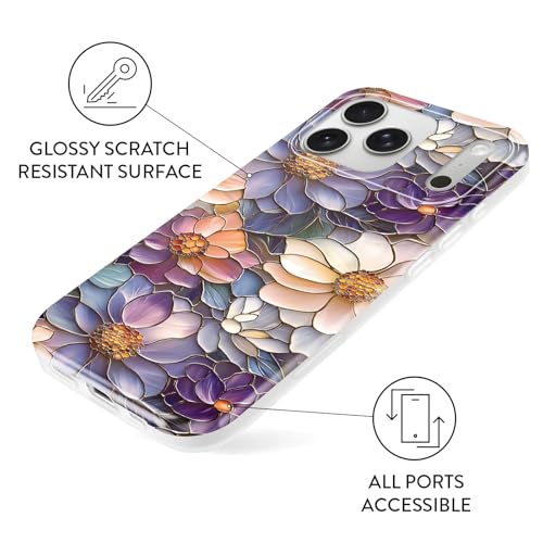 Coque iPhone 17 Pro Max antichoc fleur violette en silicone souple - 6