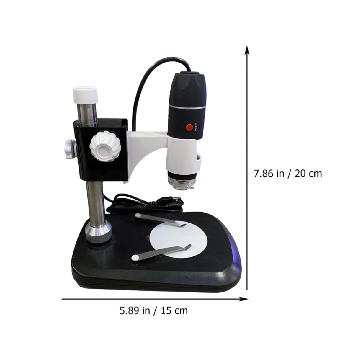 Microscopio Portátil Digital 1600x ABS Negro Luz LED Ajustable