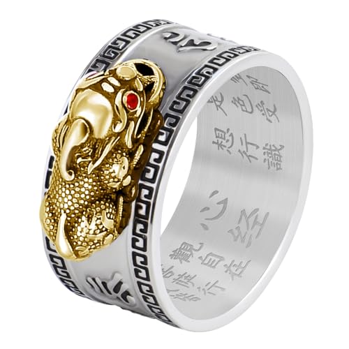 Image of Feng Shui PiXiu Mantra Ring - Lucky Wealth Jewelry