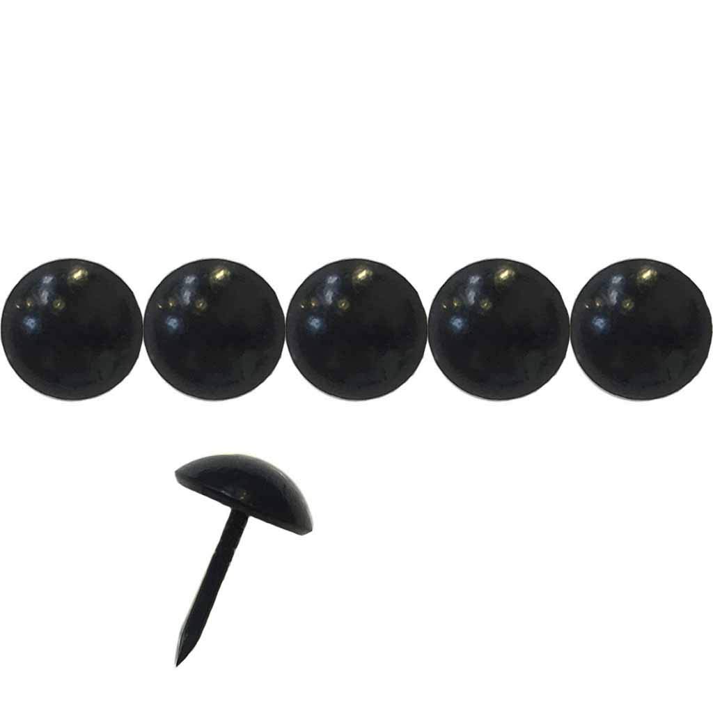 1000 Clous tapissier - Noir brillant - Ø11mm - Perle fer